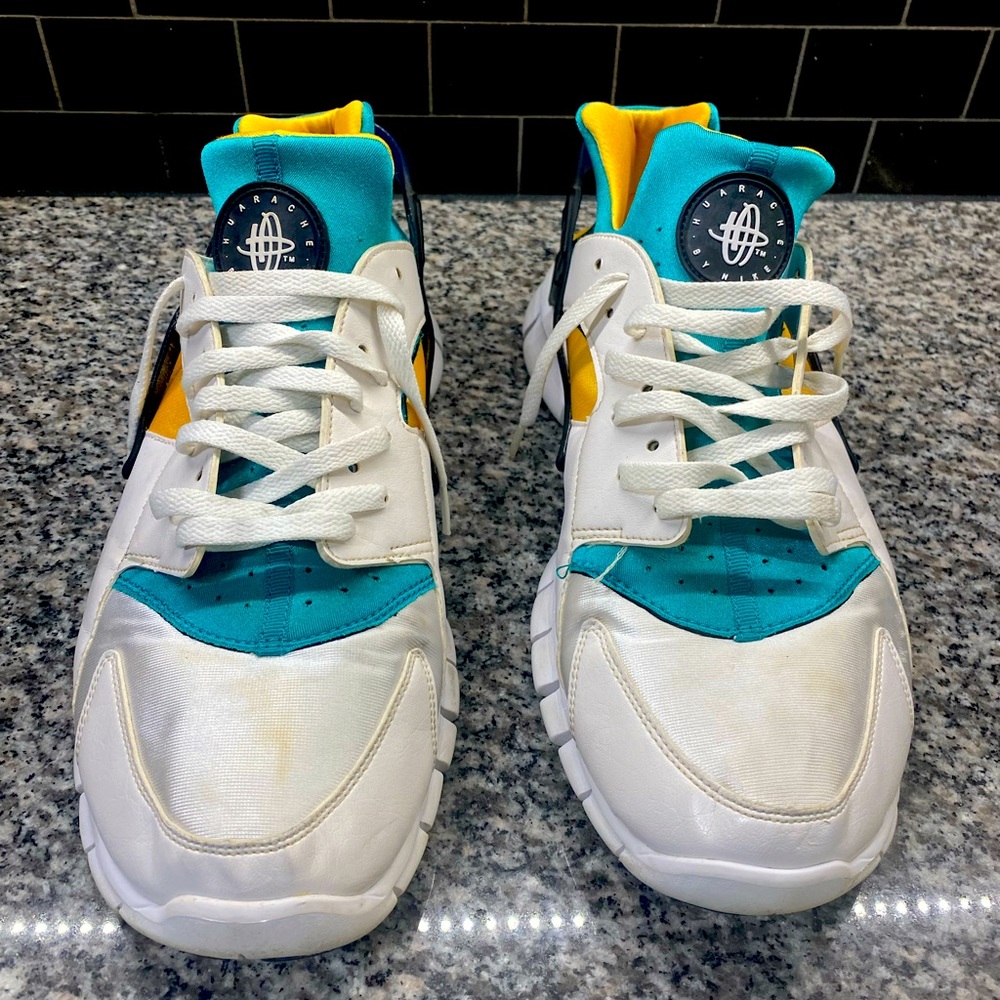 NIKE Huarache Free 2011 QS White/Blue Emerald Size 14 Rare.